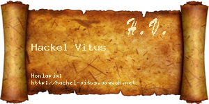 Hackel Vitus névjegykártya